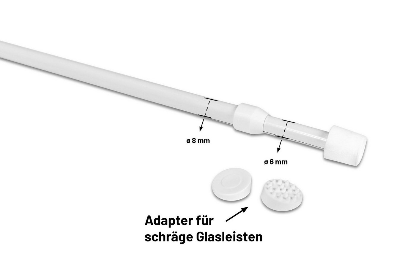 Deco-Raum Klemmstange Vitragenstange, ausdrehbar, geklemmt, ohne Bohren – Bild 3 von 5