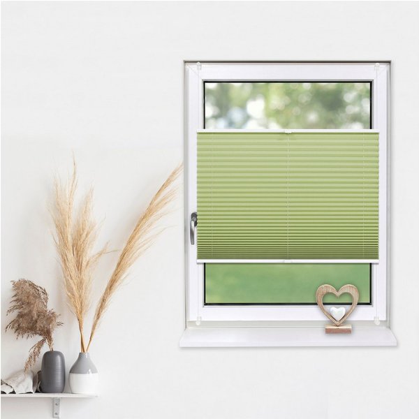 Deco-Raum Plissee Basic, blickdicht, Klemmträger, auf dem Fenster-/Türrahmen, Klemmfix, einfache Montage, in verschiedenen Farben und Größen ohne Bohren