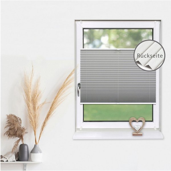 Deco-Raum Plissee Thermo Basic, abdunkelnd, Klemmträger, auf dem Fenster-/Türrahmen, Klemmfix, einfache Montage, in verschiedenen Farben und Größen ohne Bohren