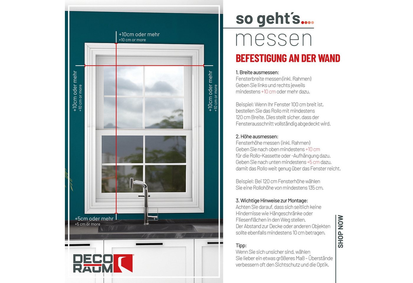 Seitenzugrollo Tageslicht-Rollo Basic GL, Deco-Raum, blickdicht, Wand- und Deckenmontage, einfache Selbstmontage, zum Schrauben, lichtdurchlässig & blickdicht,  – Bild 5 von 5