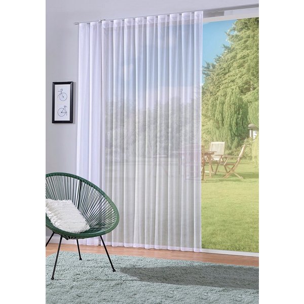 DecoHome24 Gardine Iris (1 St), verdeckte Schlaufen, halbtransparent, Store