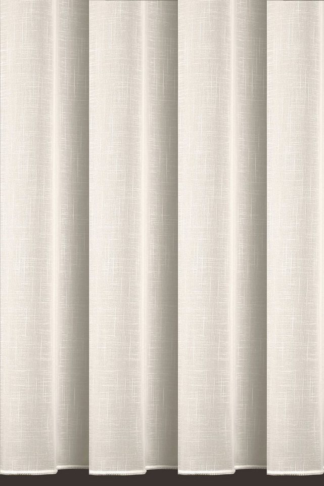 DecoHome24 Gardine Voile mit Effekt Creme (1 St), Kräuselband, halbtransparent, Voile, Store – Bild 3 von 5