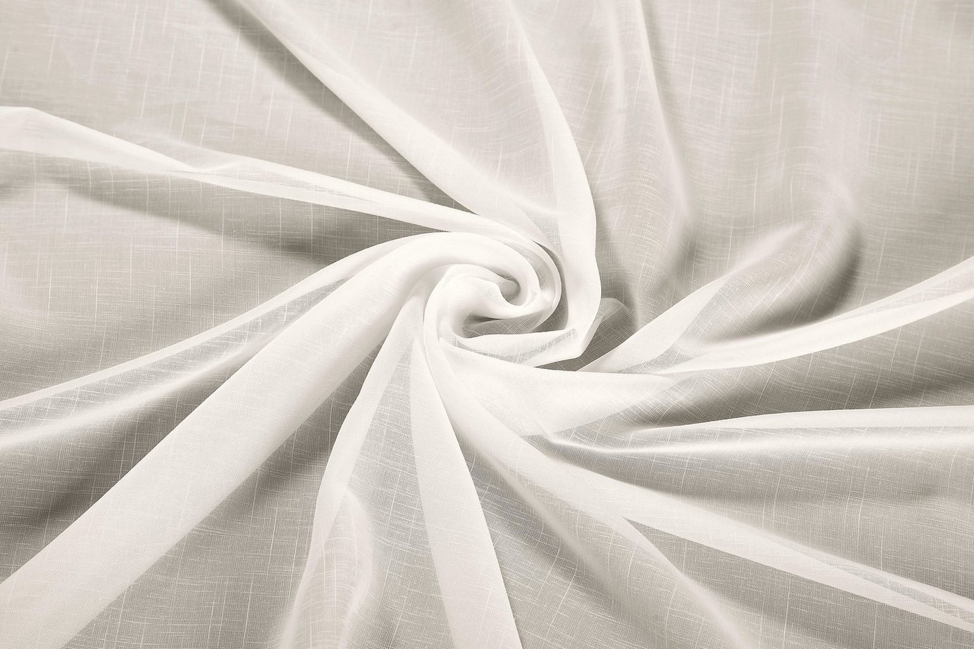 DecoHome24 Gardine Voile mit Effekt Creme (1 St), Kräuselband, halbtransparent, Voile, Store – Bild 4 von 5