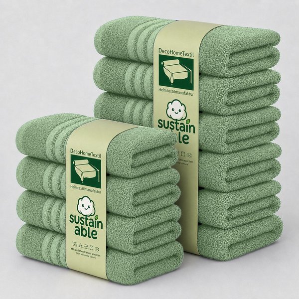 DecoHomeTextil Heimtextilmanufaktur Handtuch Set Eco Frottier Set, sustainable, kuschelweich, saugstark