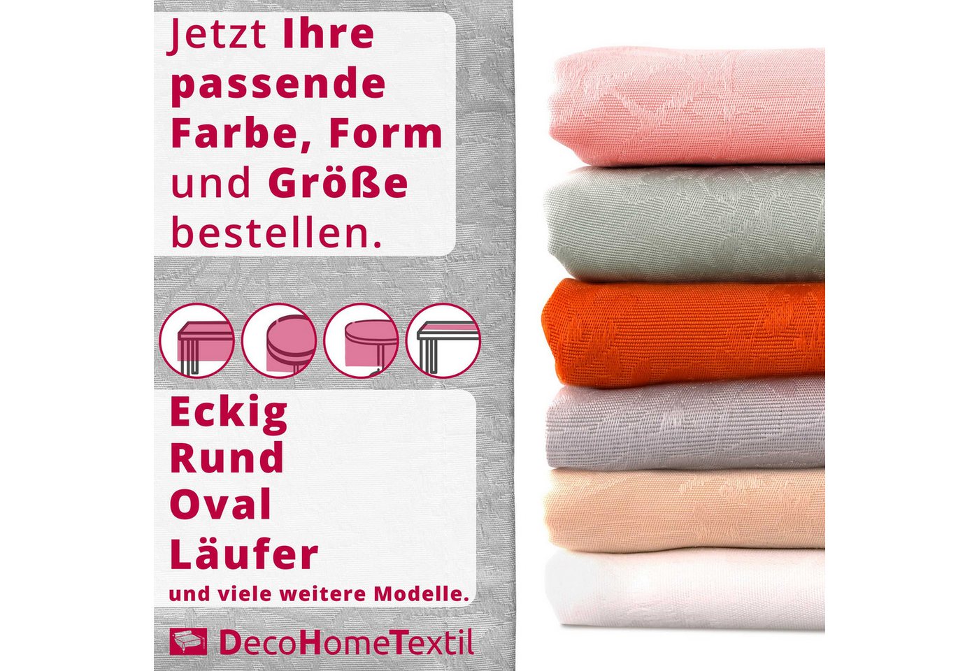 DecoHomeTextil Heimtextilmanufaktur Tischdecke Harmony hochwertig pflegeleicht mit Saumrand – Bild 3 von 5