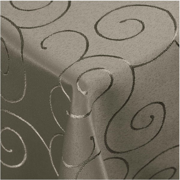 DecoHomeTextil Heimtextilmanufaktur Tischdecke Kringel Circle Tafeldecke Ornamente Damast Tischdecke
