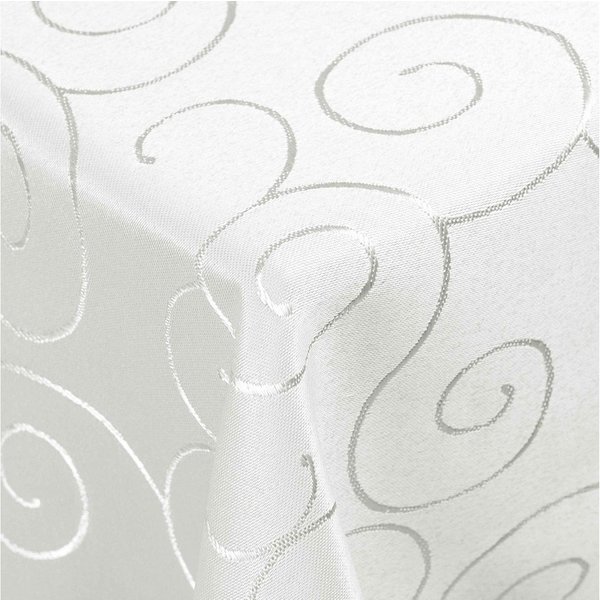 DecoHomeTextil Heimtextilmanufaktur Tischdecke Kringel Circle Tafeldecke Ornamente Damast Tischdecke