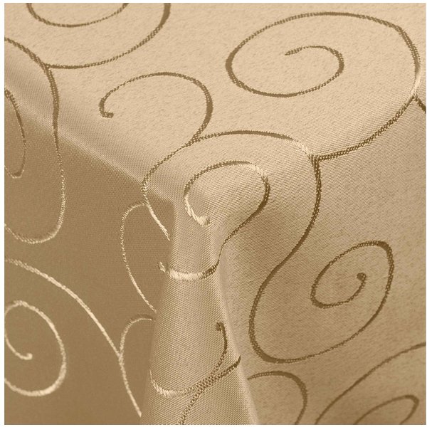 DecoHomeTextil Heimtextilmanufaktur Tischdecke Kringel Circle Tafeldecke Ornamente Damast Tischdecke