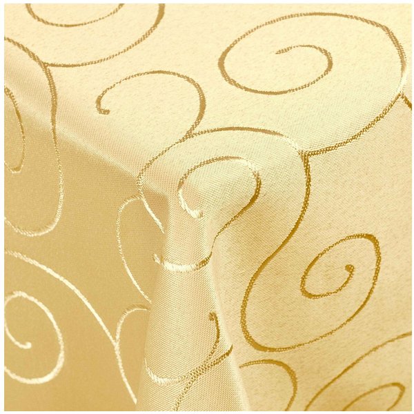DecoHomeTextil Heimtextilmanufaktur Tischdecke Kringel Circle Tafeldecke Ornamente Damast Tischdecke