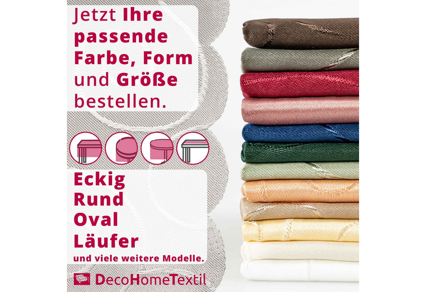 DecoHomeTextil Heimtextilmanufaktur Tischdecke Kringel Circle Tafeldecke Ornamente Damast Tischdecke – Bild 5 von 5