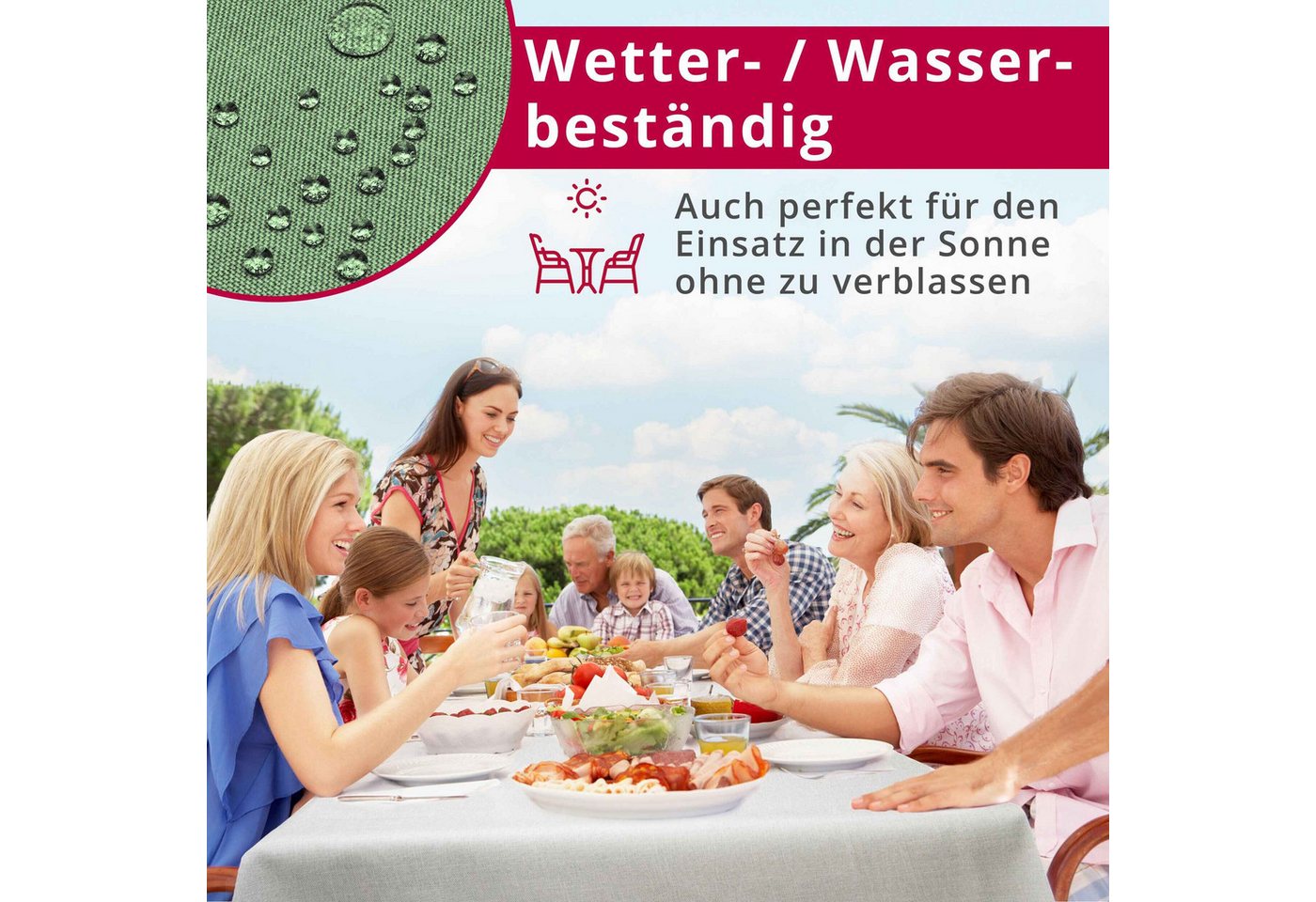 DecoHomeTextil Heimtextilmanufaktur Tischdecke Leinen Optik Tischdecke Tischtuch Abwaschbar Wasserabweisend – Bild 5 von 5