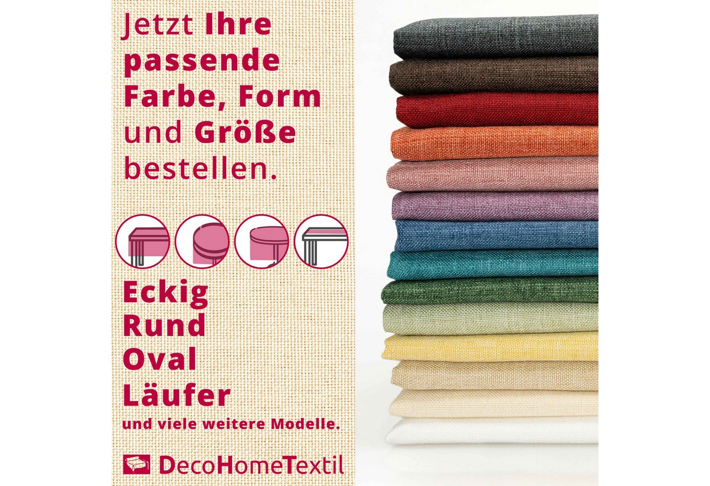 DecoHomeTextil Heimtextilmanufaktur Tischdecke Leinen Optik Tischdecke Tischtuch Abwaschbar Wasserabweisend – Bild 3 von 5