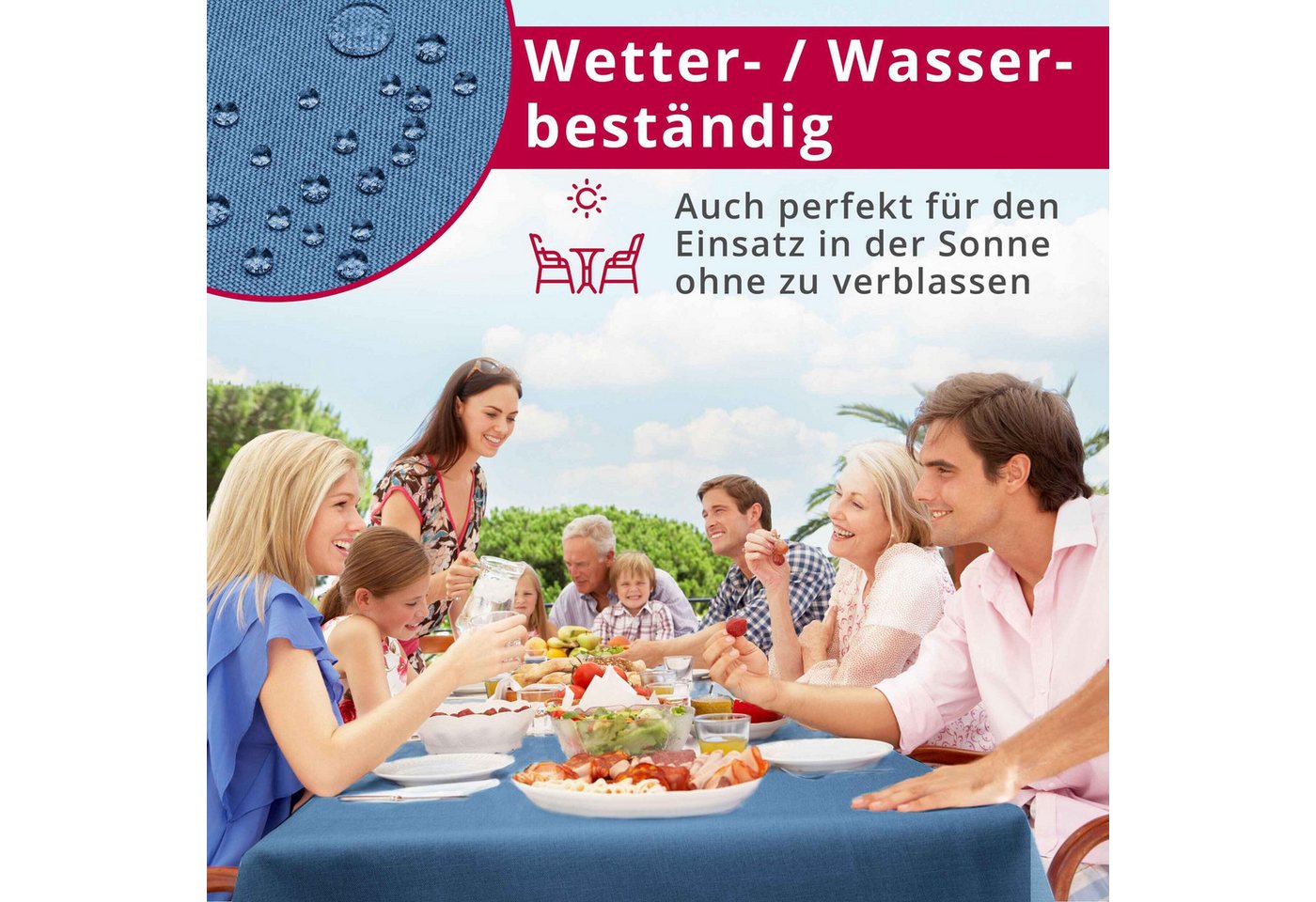 DecoHomeTextil Heimtextilmanufaktur Tischdecke Leinen Optik Tischdecke Tischtuch Abwaschbar Wasserabweisend – Bild 5 von 5
