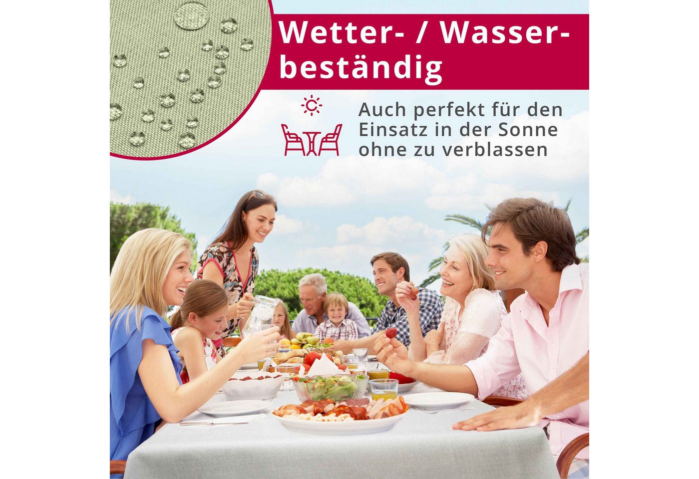 DecoHomeTextil Heimtextilmanufaktur Tischdecke Leinen Optik Tischdecke Tischtuch Abwaschbar Wasserabweisend – Bild 5 von 5