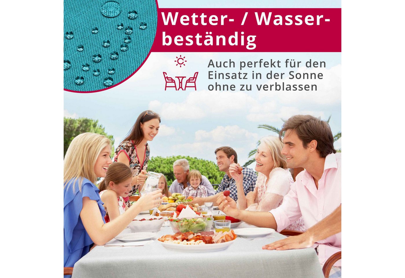 DecoHomeTextil Heimtextilmanufaktur Tischdecke Leinen Optik Tischdecke Tischtuch Abwaschbar Wasserabweisend – Bild 5 von 5