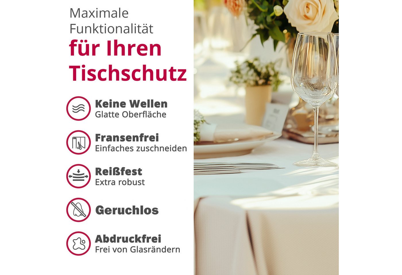 DecoHomeTextil Heimtextilmanufaktur Tischdecke Rolle Vliesstoff Tischläufer Vlies wasserabweisend – Bild 3 von 5