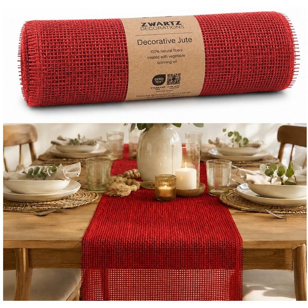 DecoHomeTextil Heimtextilmanufaktur Tischläufer Deco Jute Tischläufer Tischband Geschenkband Eco Friendly