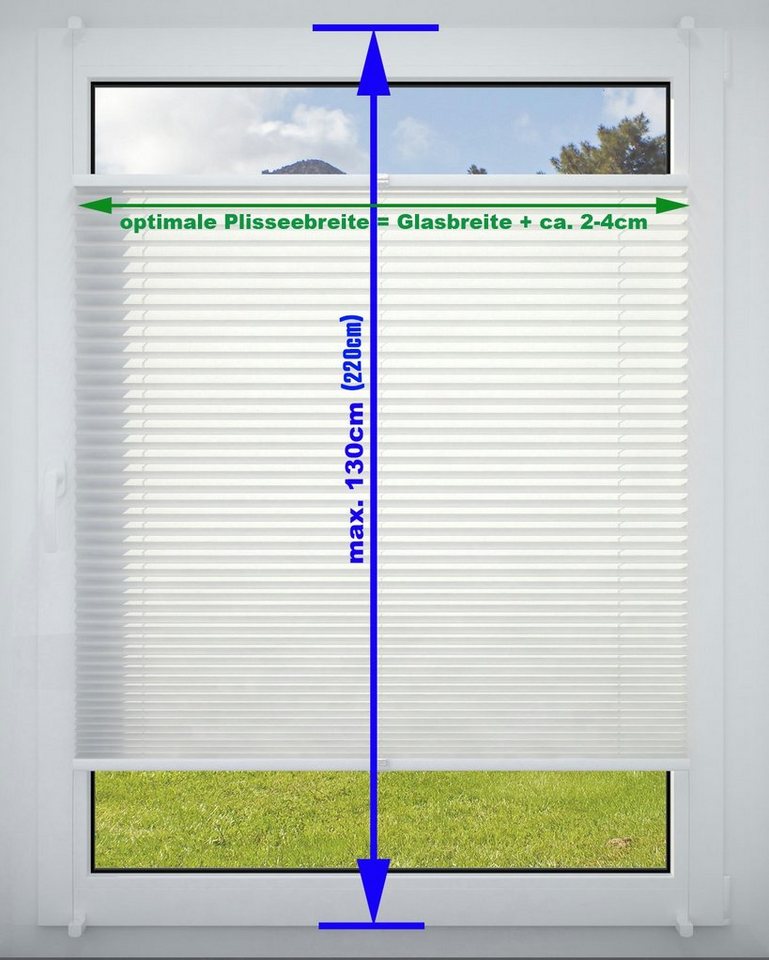 DécoProfi Plissee Plissee Klemmfix ohne Bohren, blickdicht, ohne Bohren, verspannt, Klemmfix, Stufenlos verstellbar – Bild 2 von 5