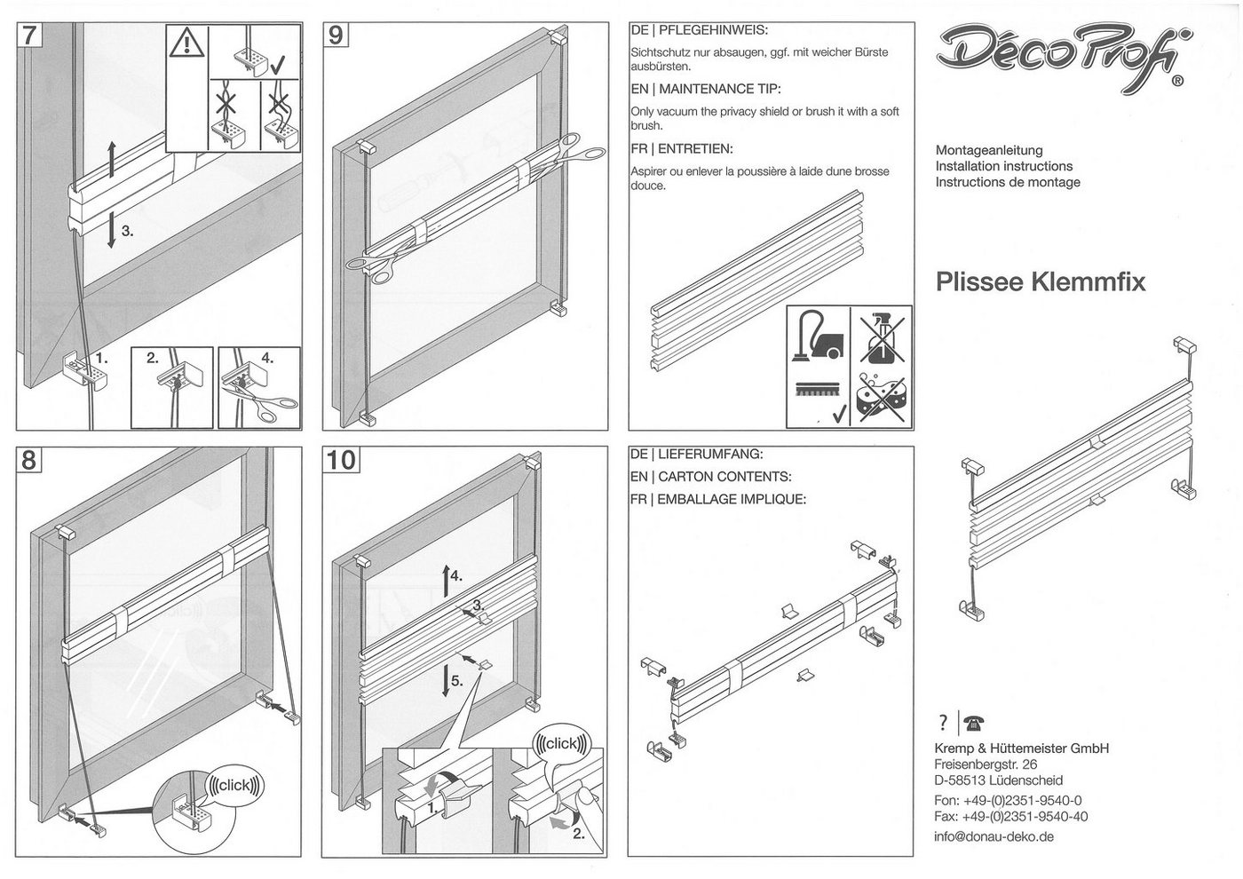 DécoProfi Plissee Plissee Klemmfix ohne Bohren, blickdicht, ohne Bohren, verspannt, Klemmfix, Stufenlos verstellbar – Bild 5 von 5