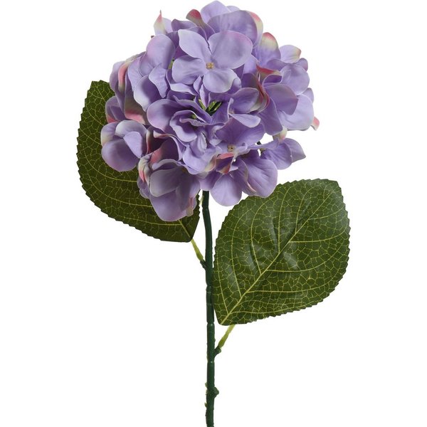 Kunstblume, Decoris season decorations, Kunstblumen Hortensie mit Stiel 66cm Lila