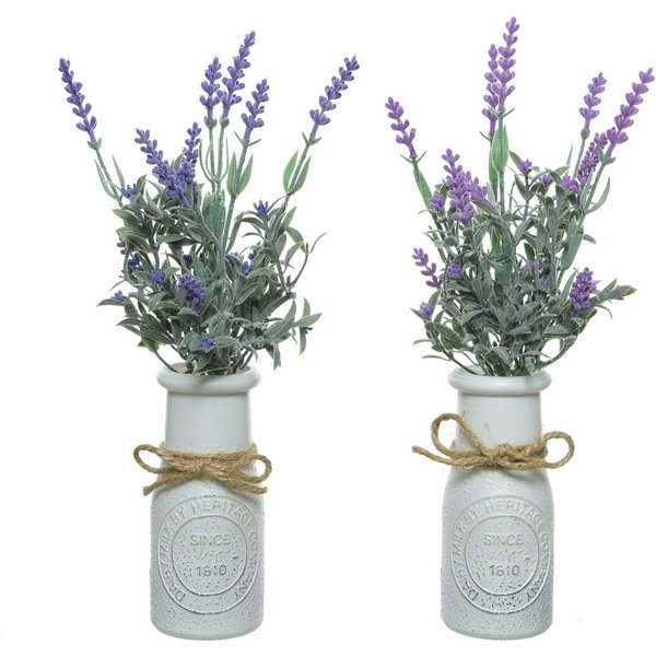 Kunstblume, Decoris season decorations, Künstlicher Lavendel 32cm in Dekoflasche Lila 1 Stück sortiert