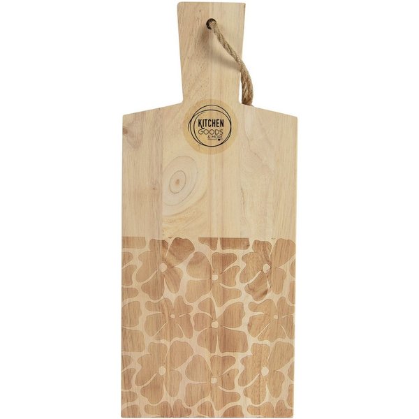 Decoris season decorations Schneidebrett, Holz, Schneidebrett 38x16cm Holz Mangoholz rechteckig mit Griff Natur Braun