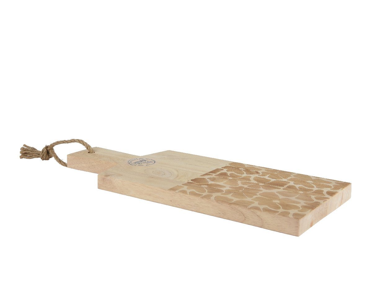 Decoris season decorations Schneidebrett, Holz, Schneidebrett 38x16cm Holz Mangoholz rechteckig mit Griff Natur Braun – Bild 2 von 2