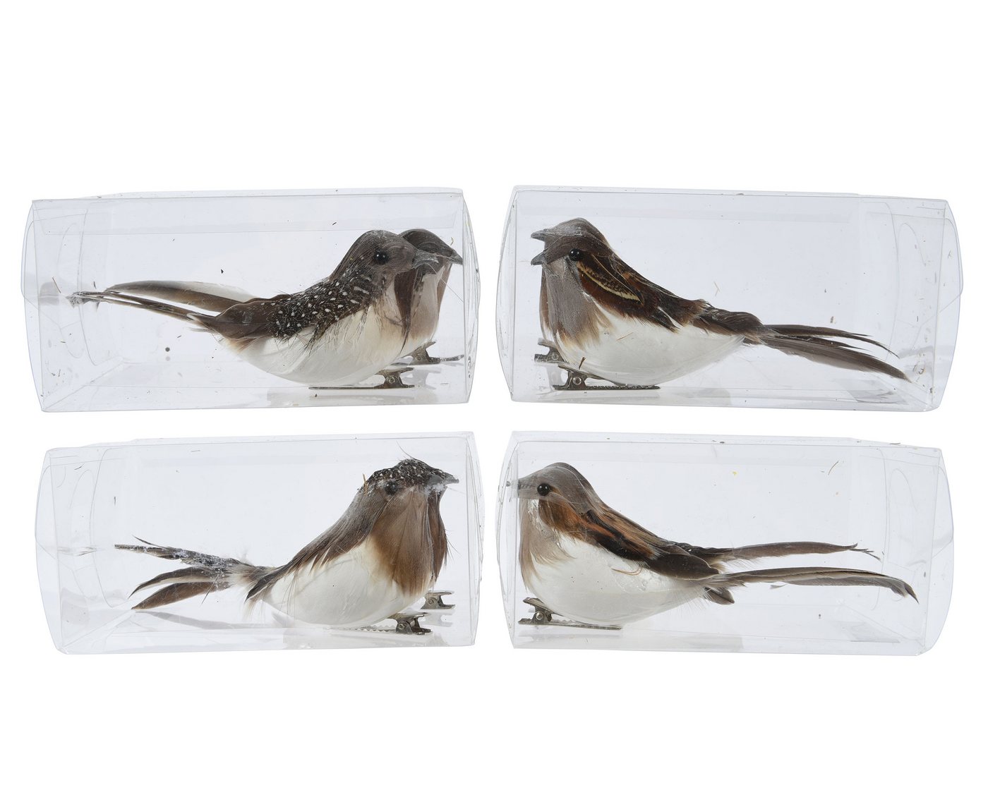 Decoris season decorations Tierfigur, Vögel mit Federn auf Clip 11x4x4cm 2er Set sortiert – Bild 2 von 2