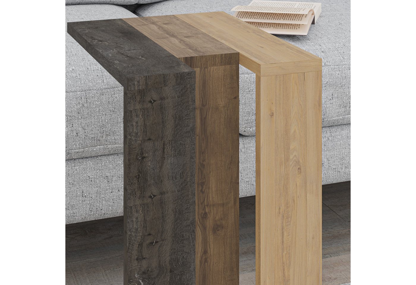 Decortie Beistelltisch Muju, Modern C Form Beistelltisch, 30 x 40 x 57 cm – Bild 4 von 5