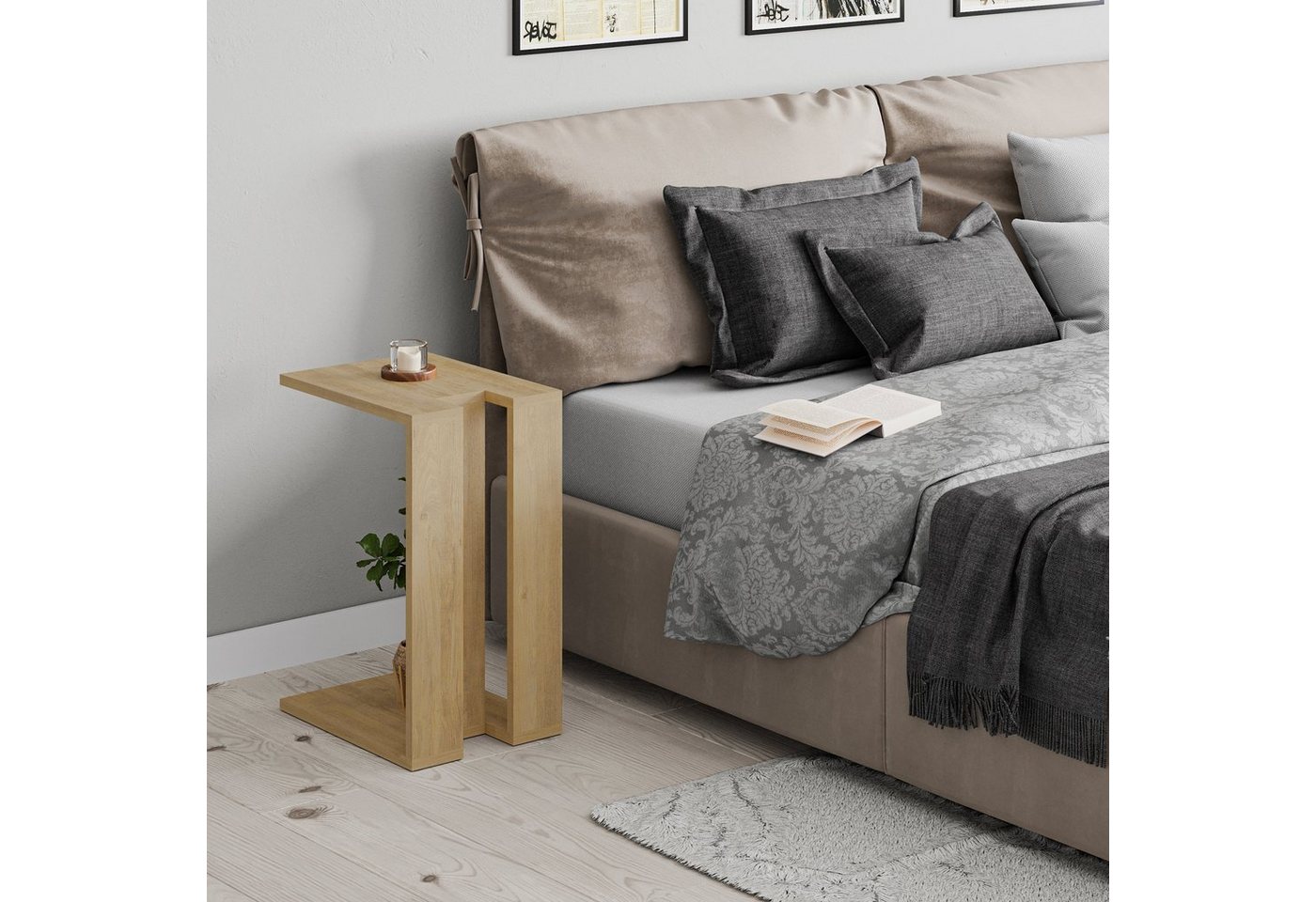 Decortie Beistelltisch Muju, Modern C Form Beistelltisch, 30 x 40 x 57 cm – Bild 3 von 5