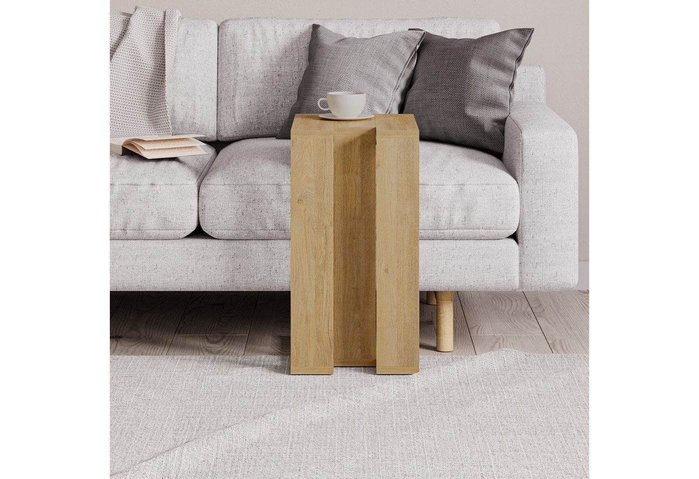 Decortie Beistelltisch Muju, Modern C Form Beistelltisch, 30 x 40 x 57 cm – Bild 5 von 5