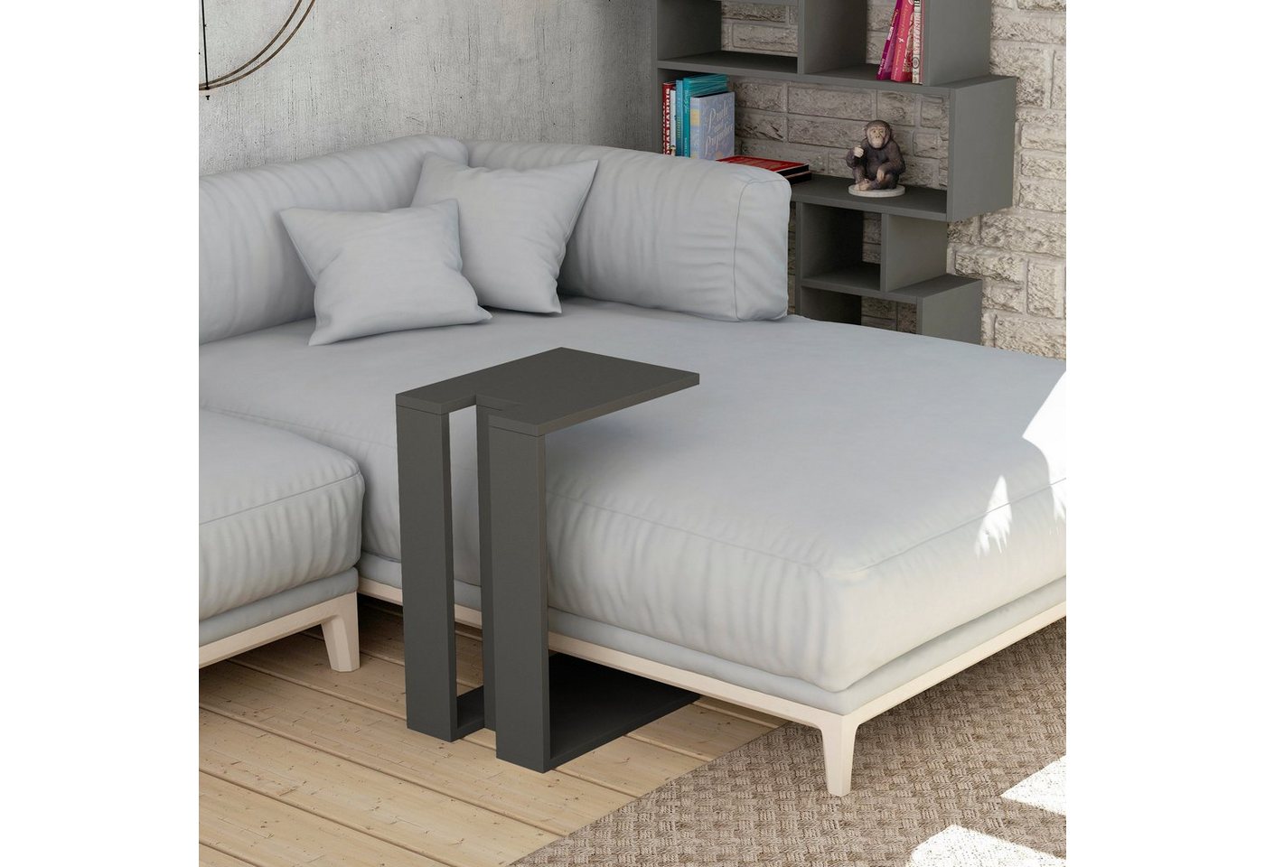 Decortie Beistelltisch Muju, Modern C Form Beistelltisch, 30 x 40 x 57 cm – Bild 3 von 5