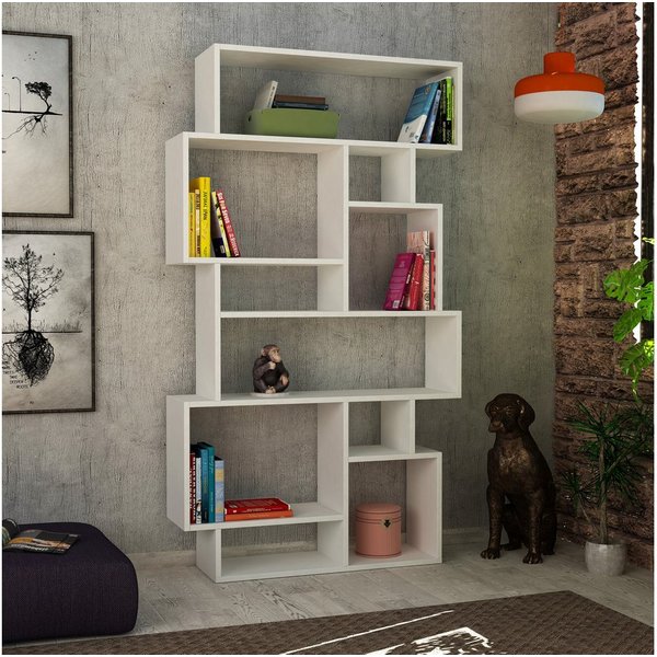Decortie Bücherregal Karmato, Standregal Bücherregal Holz Wohnzimmer, 96 x 25,5 x 168,5 cm