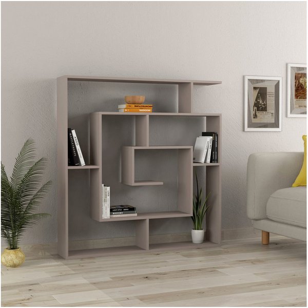 Decortie Bücherregal Labirent, Modernes Bücherregal, Raumtrenner, 125 x 22 x 129 cm