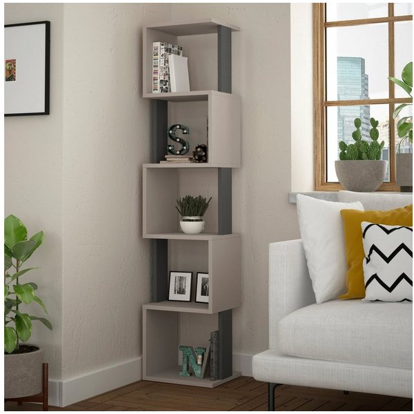 Decortie Bücherregal Piri, Standregal Bücherregal Holz Wohnzimmer, 35 x 30 x 161 cm