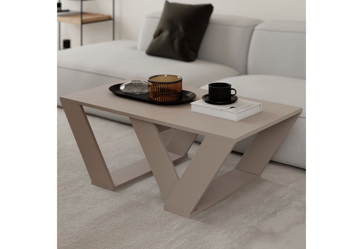 Decortie Couchtisch Pipra, Moderner Couchtisch, 110 x 60 x 40 cm – Bild 2 von 5