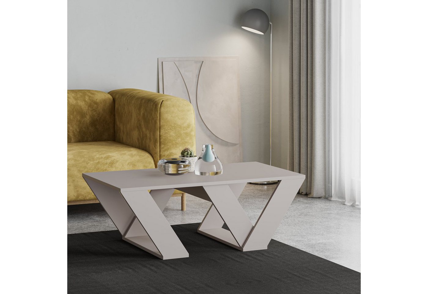 Decortie Couchtisch Pipra, Moderner Couchtisch, 110 x 60 x 40 cm – Bild 3 von 5
