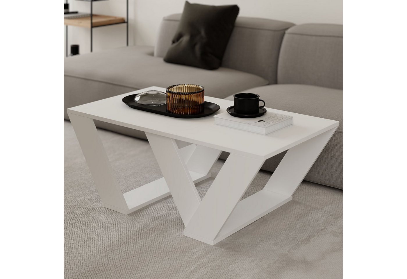 Decortie Couchtisch Pipra, Moderner Couchtisch, 110 x 60 x 40 cm – Bild 2 von 5