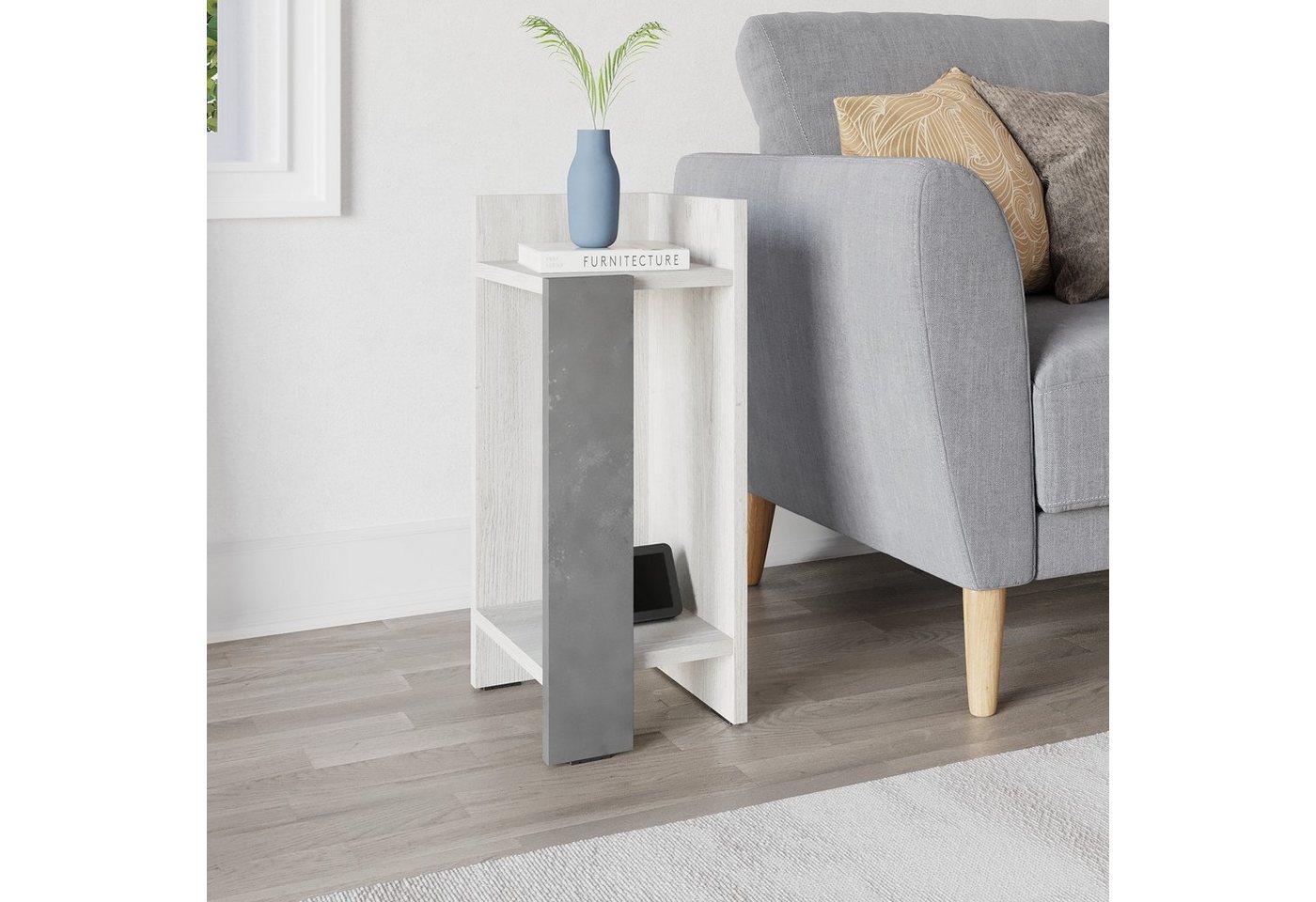 Decortie Nachttisch Elos (pack, 1 Nachttisch), Modern Nachttisch Rechtes Modul, 27 x 25 x 60 cm – Bild 5 von 5