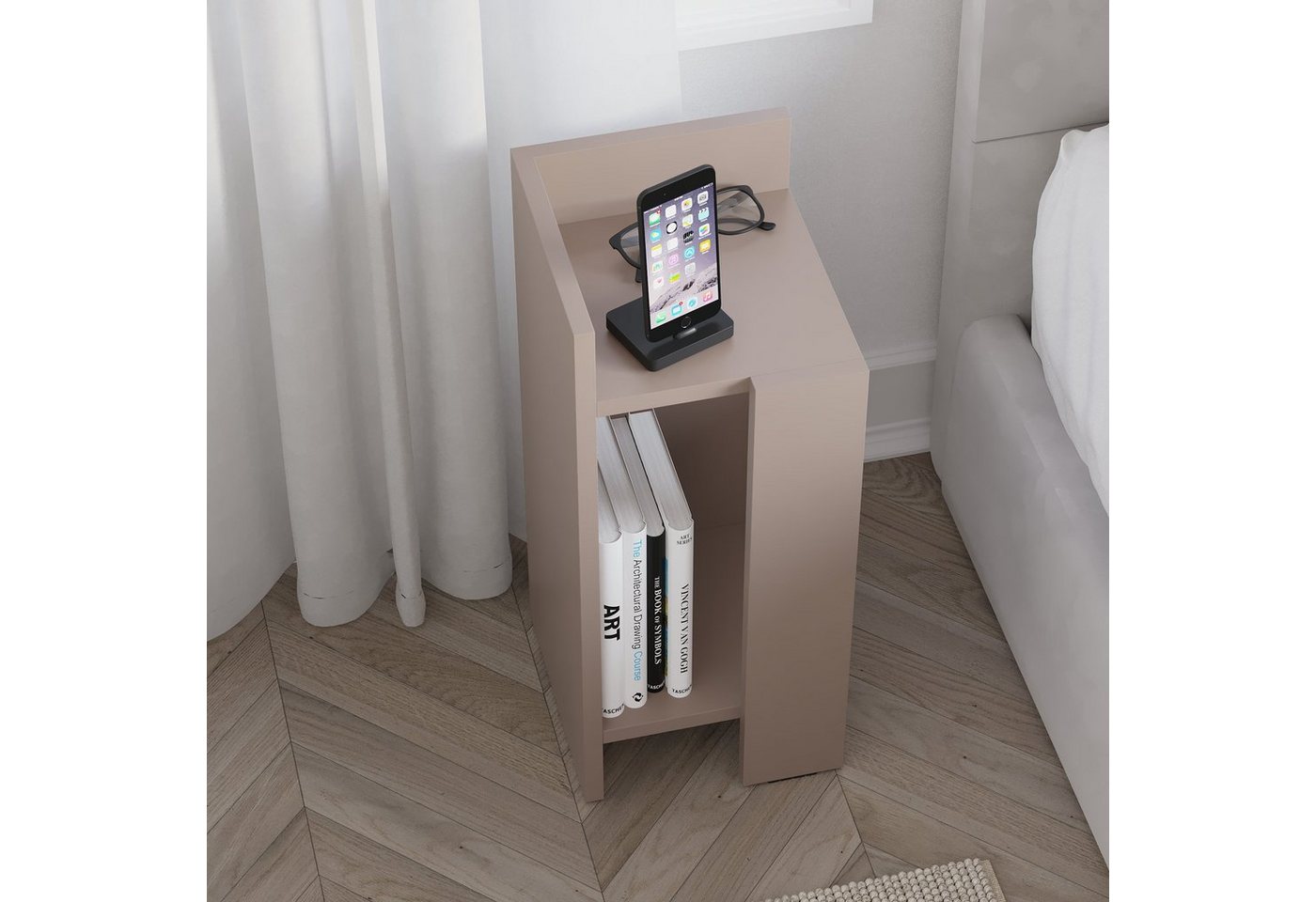 Decortie Nachttisch Elos (pack), Modern Nachttisch Linkes Modul, 27 x 25 x 60 cm – Bild 3 von 5