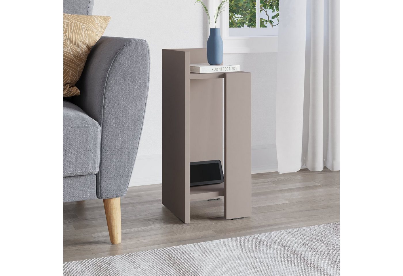 Decortie Nachttisch Elos (pack), Modern Nachttisch Linkes Modul, 27 x 25 x 60 cm – Bild 4 von 5