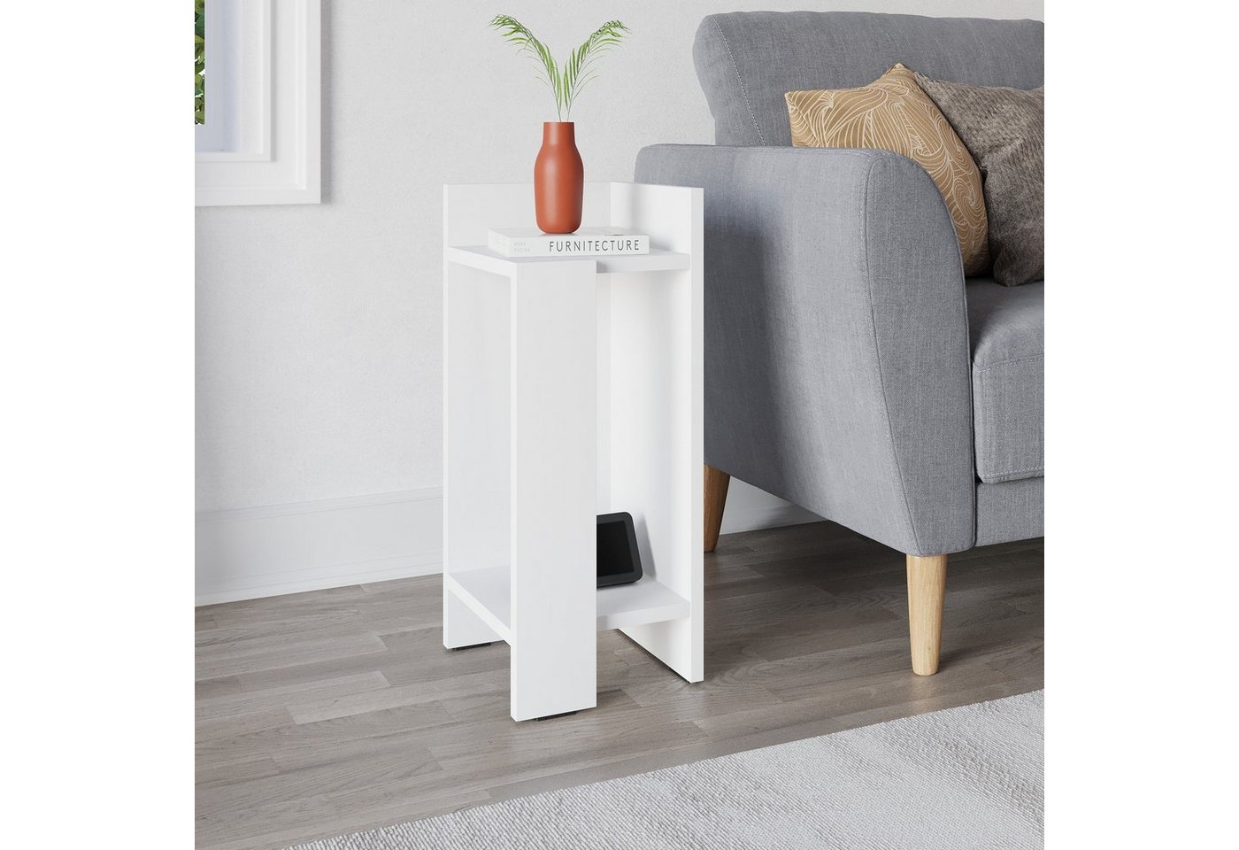 Decortie Nachttisch Elos (pack, 1 Nachttisch), Modern Nachttisch Rechtes Modul, 27 x 25 x 60 cm – Bild 5 von 5
