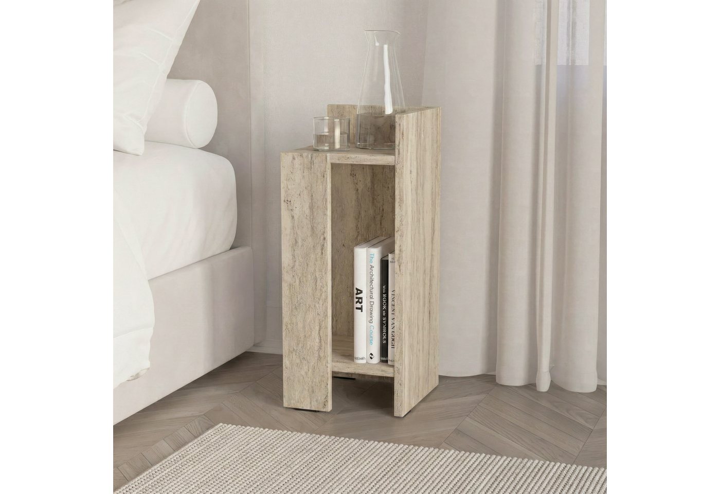 Decortie Nachttisch Elos (pack, 1 Nachttisch), Modern Nachttisch Rechtes Modul, 27 x 25 x 60 cm – Bild 4 von 5