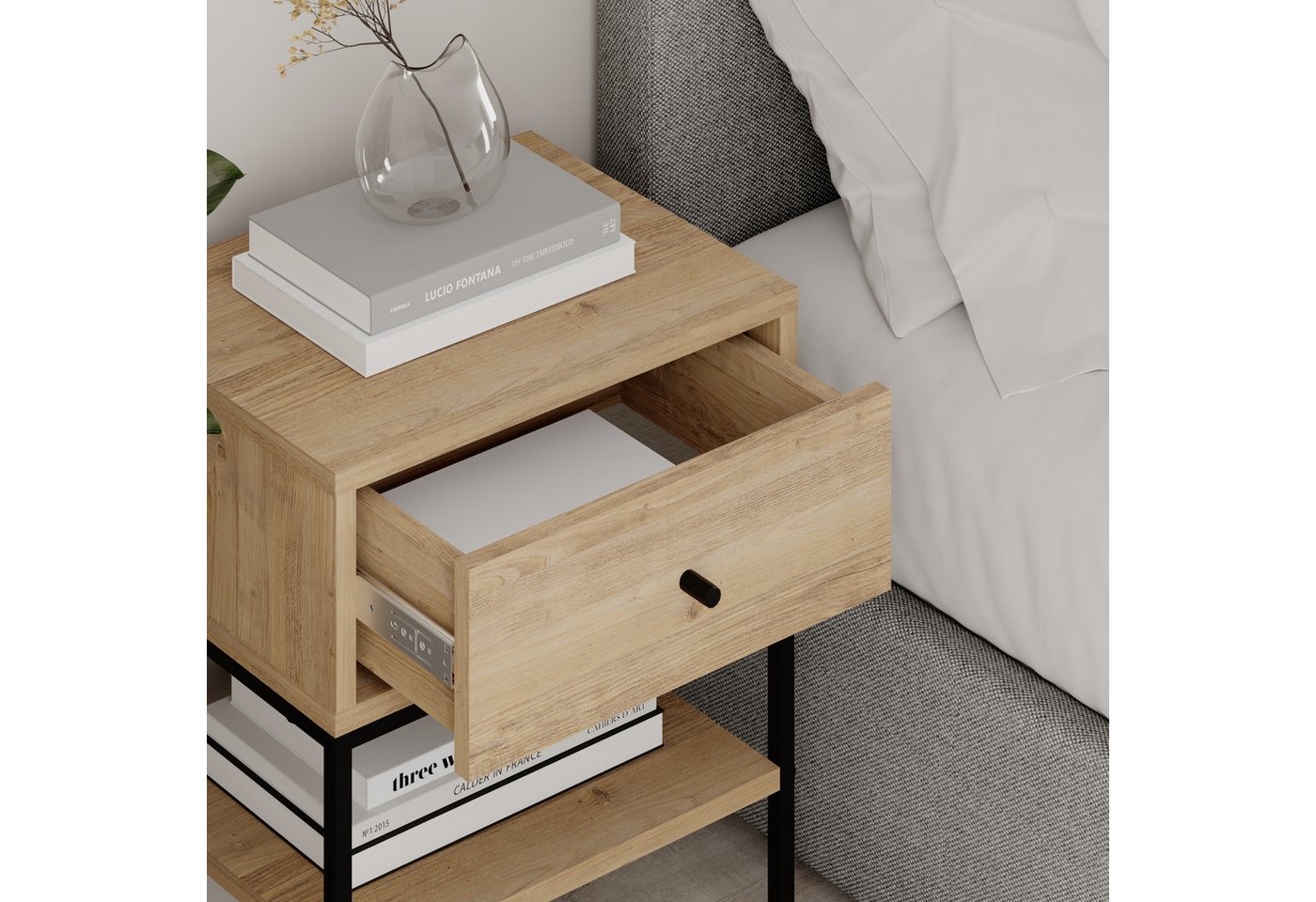 Decortie Nachttisch LISA (1 Nachttisch), Modern Nachttisch 35 x 56 x 45 cm – Bild 4 von 5