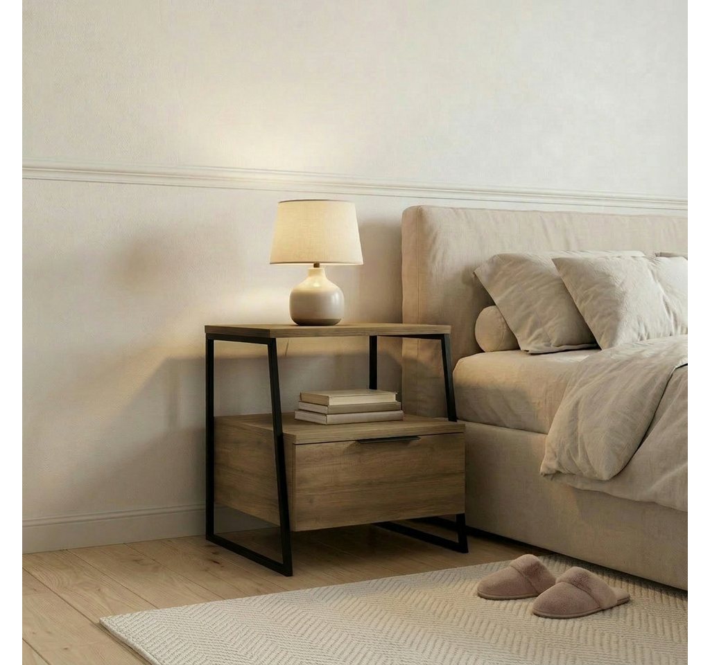 Decortie Nachttisch Pal Moderner Nachttisch, 45 x 41 x 50 cm (1 Tisch), Moderner Nachttisch, 45 x 41 x 50 cm – Bild 3 von 5