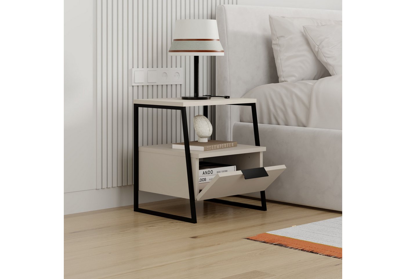 Decortie Nachttisch Pal Moderner Nachttisch, 45 x 41 x 50 cm (1 Tisch), Moderner Nachttisch, 45 x 41 x 50 cm – Bild 3 von 5