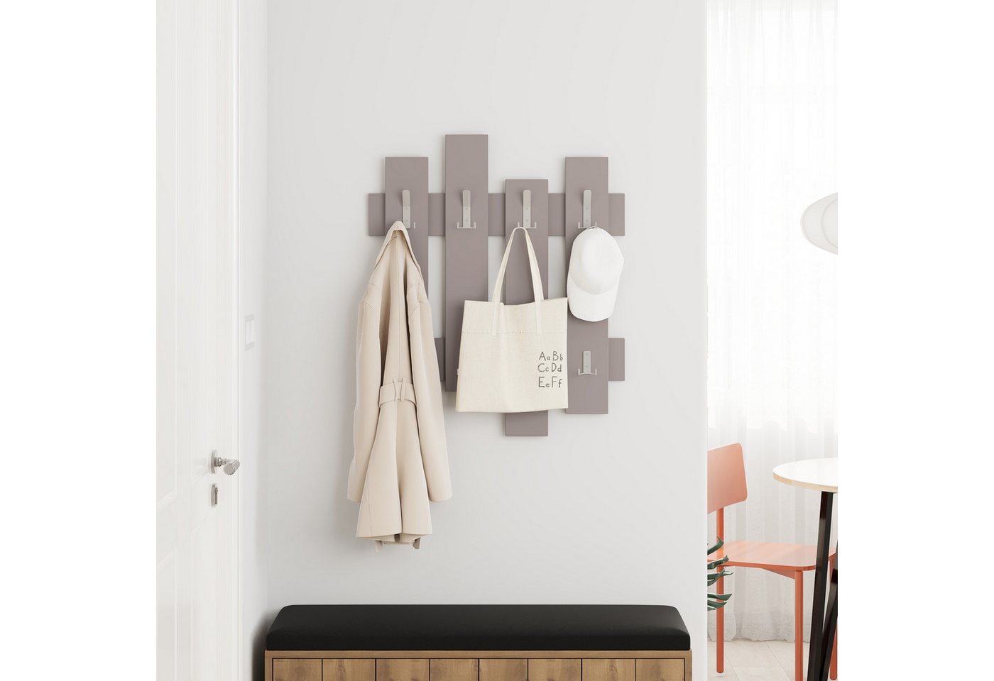 Decortie Wandgarderobe Wave, Aufhänger/ Hänger, 69 x 4 x 81 cm – Bild 4 von 5