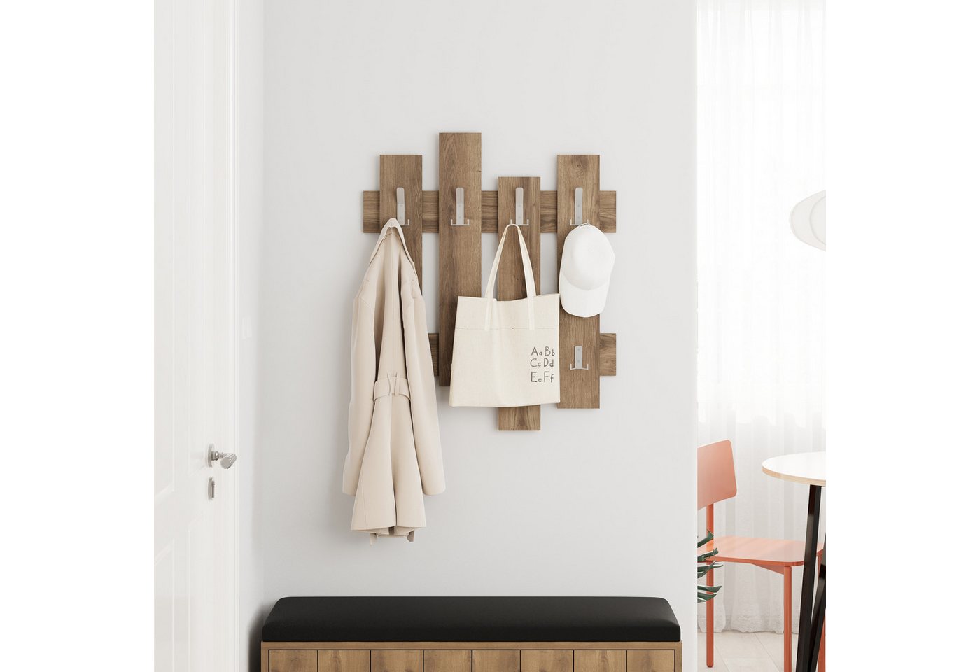 Decortie Wandgarderobe Wave, Aufhänger/ Hänger, 69 x 4 x 81 cm – Bild 4 von 5