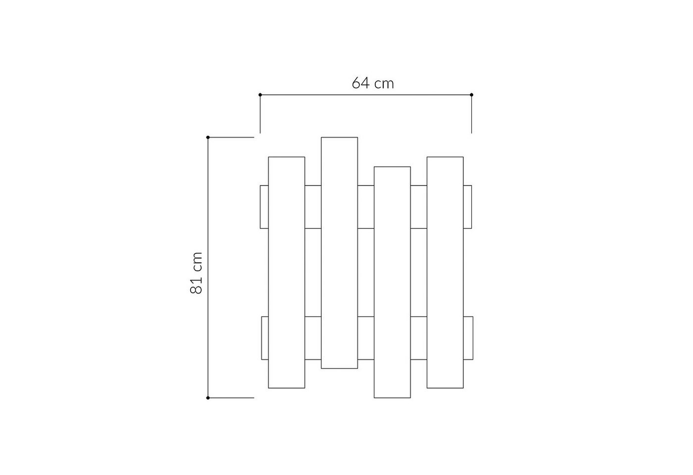 Decortie Wandgarderobe Wave, Aufhänger/ Hänger, 69 x 4 x 81 cm – Bild 5 von 5