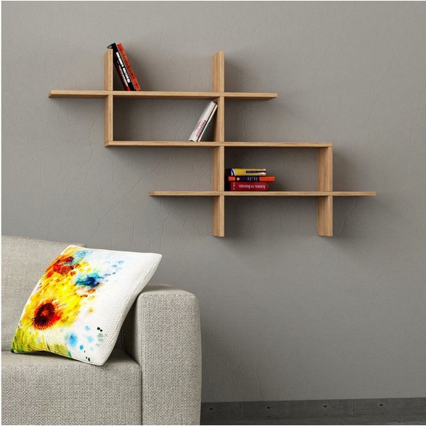 Decortie Wandregal Halic, Wandregal Modern Bücherregal Display Unit, 150 x 22 x 82 cm